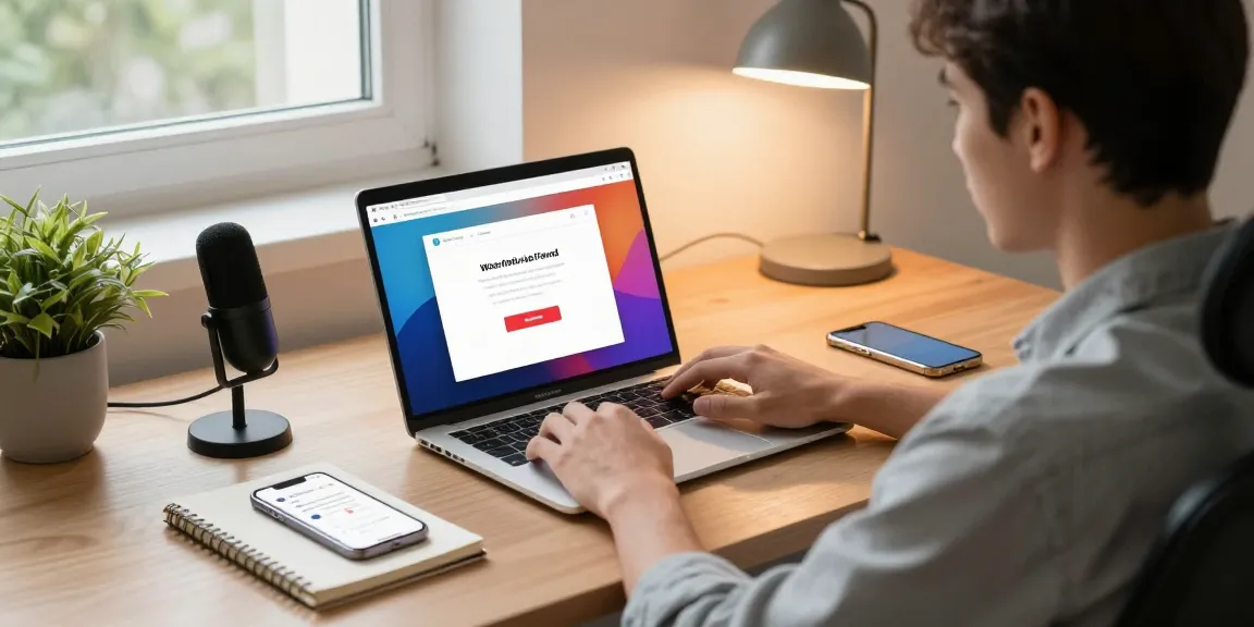 WPS Download in a modern home office setting with laptop and decor